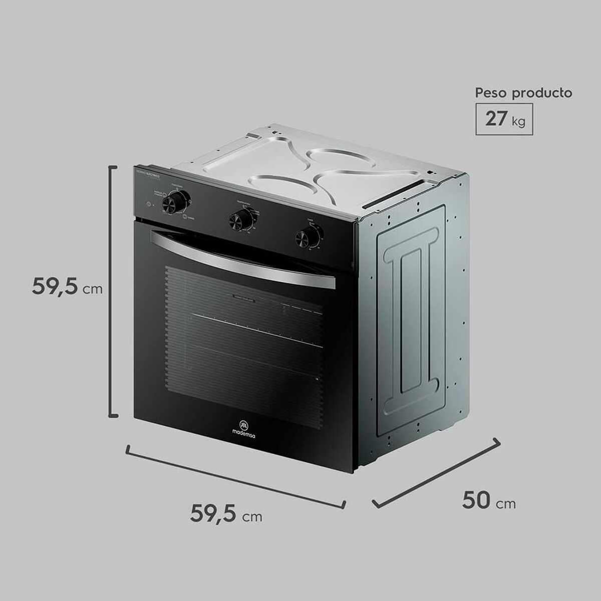 Horno Empotrable Mademsa OM6TB 59 L Negro