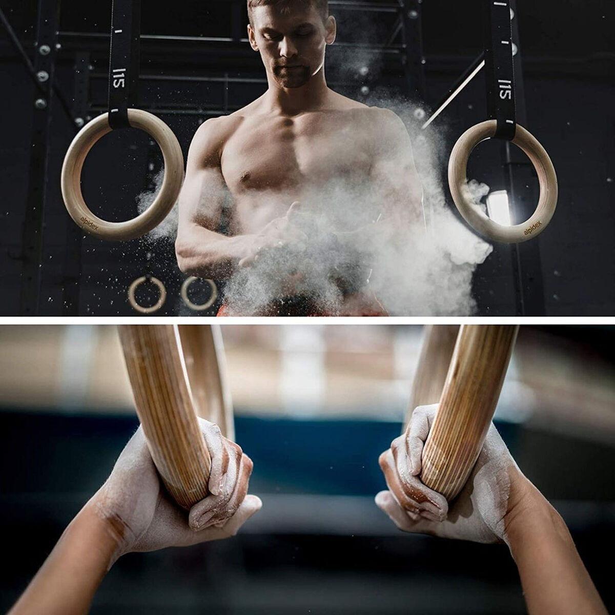 Anillas Olímpicas de Madera Fitness Calistenia K-FIT
