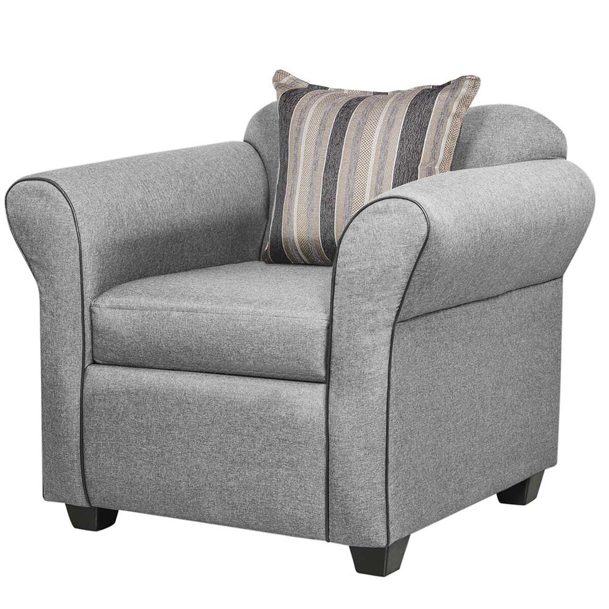 Juego de Living Innovamuebles Ducal Sofá 3 Cuerpos + Dos Sillones 1 Cuerpo Gris Claro