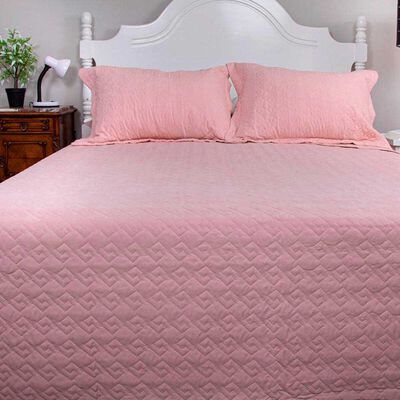 Quilt Doral 2 Plazas Rosa Pastel Velvety