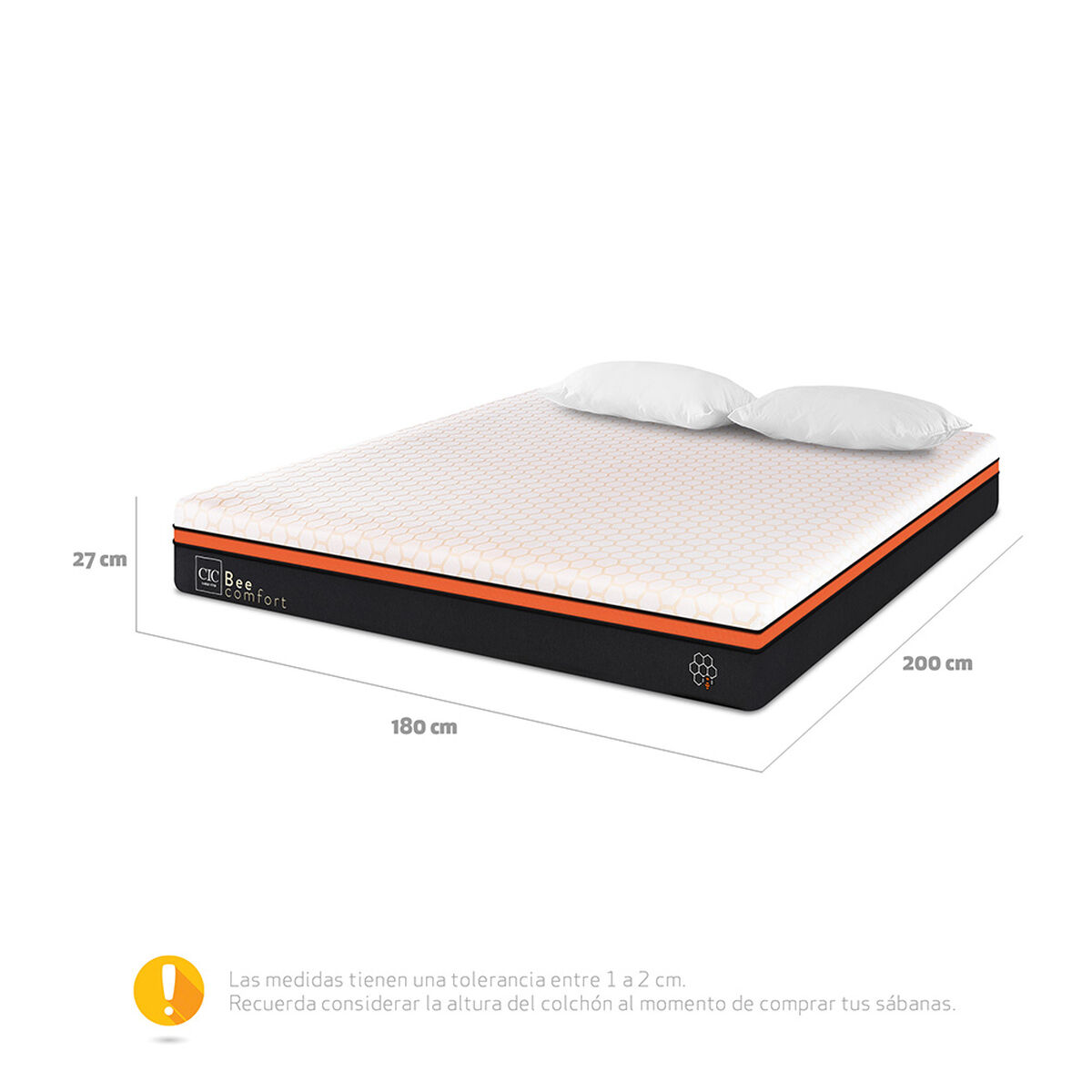 Colchón CIC King Bee Comfort + Almohadas