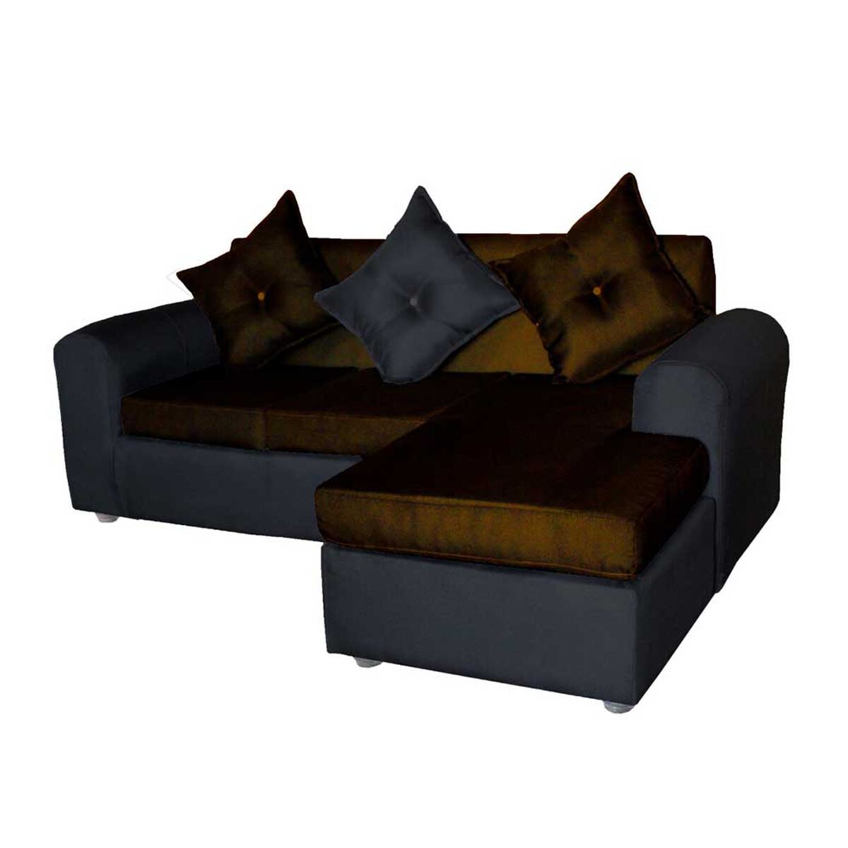 Sof&aacute; Modular Muebles MYM Marcia 4 Cuerpos Negro Caf&eacute;
