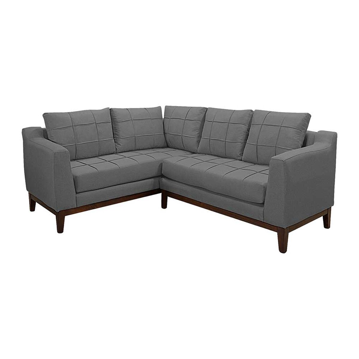 Sofá Seccional Izquierdo Living Factory Roble 5 Cuerpos Gris