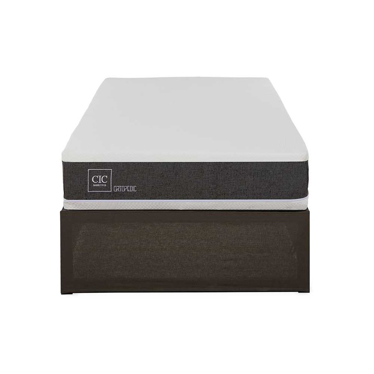 Cama Europea CIC Iron Smart 1,5 Plazas Ortopedic + Faldón