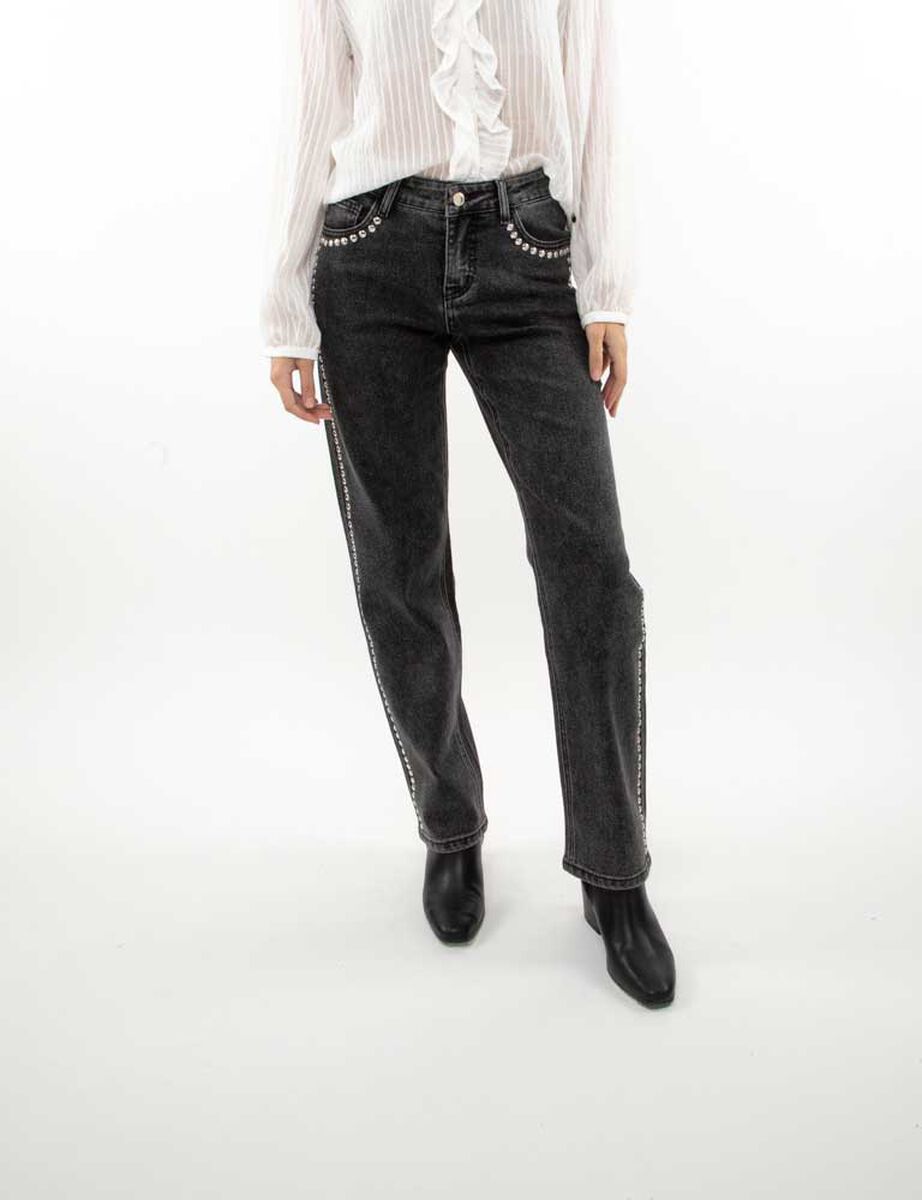 Jeans Apliques Mujer Zibel