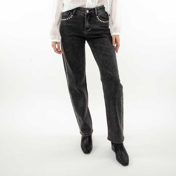 Jeans Apliques Mujer Zibel