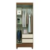 Clóset Casanova Fit 3 Puertas 2 Cajones Jequitiba Blanco