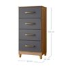 Combo Cl&oacute;set 4 Puertas 2 Cajones + C&oacute;moda 4 Cajones Vekkahome Mobi Gris