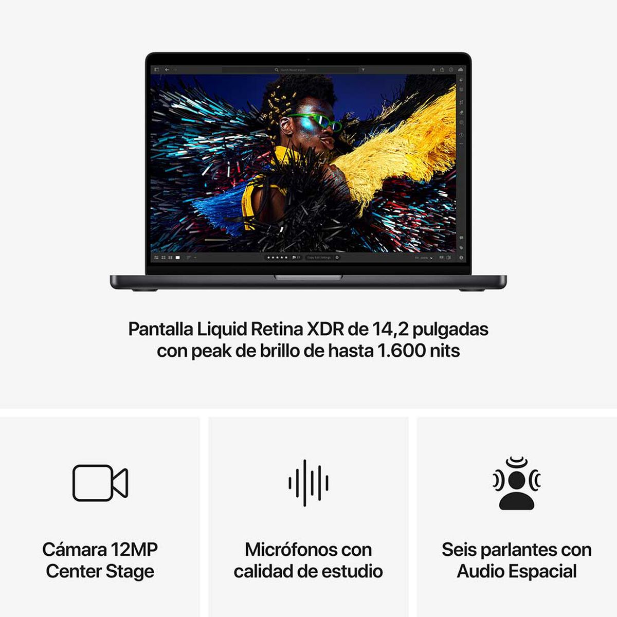 Notebook Apple MacBook Pro Chip M4 Pro 24GB 1TB SSD 14,2" Negro Espacial