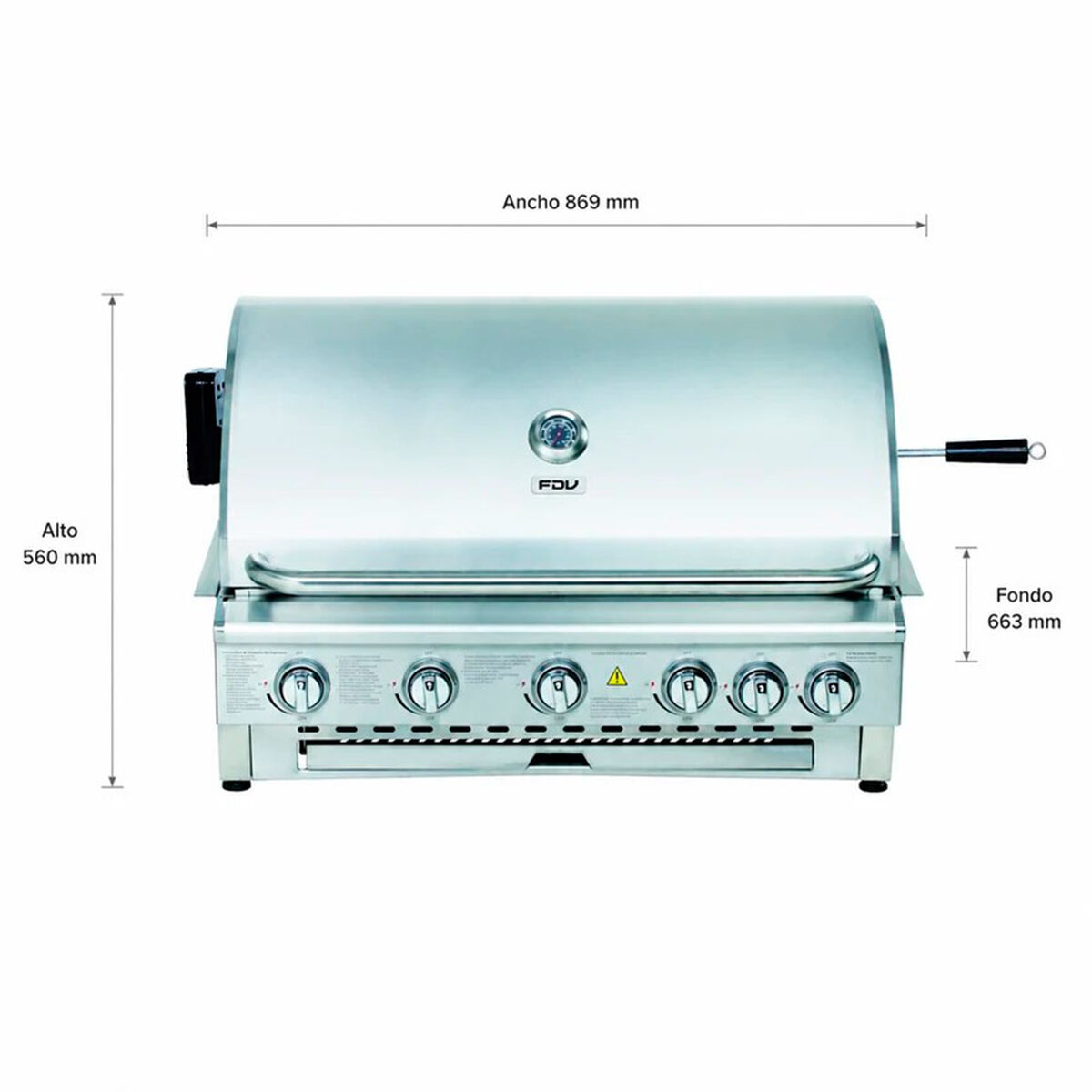 Parrilla Empotrada a Gas FDV Deluxe 5Q GLP 2.0