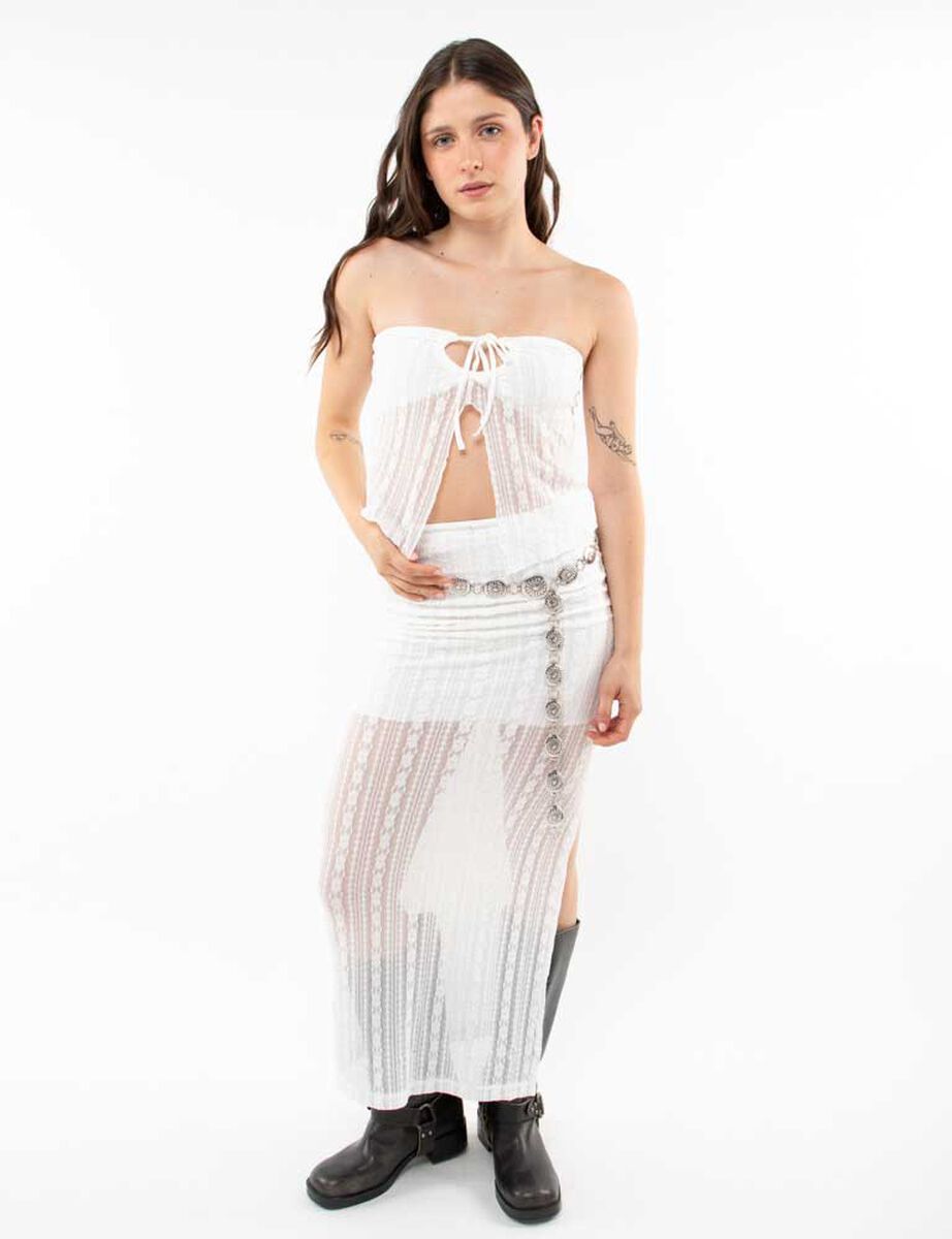 Strapless Crop Mujer Icono