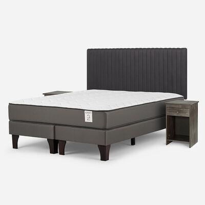 Imagen 2 del producto Cama Europea Rosen King New Style 2 Plus + Respaldo + 2 Veladores Lucio