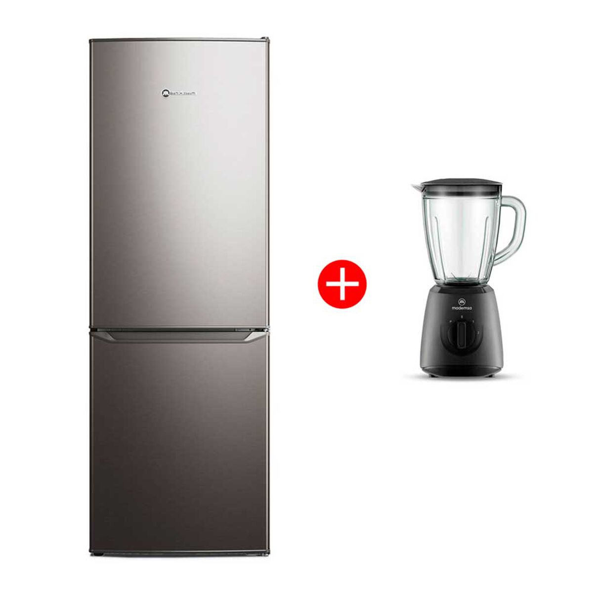 Combo Refrigerador Frío Directo Mademsa MED165 166 lts. + Licuadora MBL20 1,5 lts.