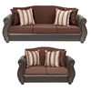 Juego de Living Innovamuebles New Bugambilia Sofá 3 Cuerpos + Sofá 2 Cuerpos Chocolate