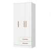 Closet Vekkahome Americano 3 Puertas 2 Cajones Blanco