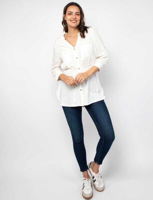 Imagen 2 del producto Blusa Lisa Manga 3/4 Mujer Zibel Blanco