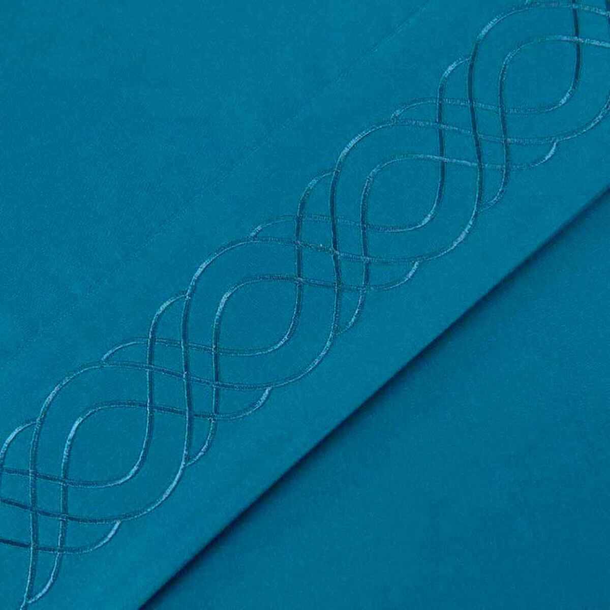 Juego de S&aacute;banas Illusions 1,5 Plazas Bordada Midnight Azul