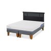 Cama Europea CIC Base Dividida 2 Plazas Excellence Plus + Respaldo Dublin Negro