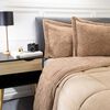 Plumón Melange Suede Zibel 1,5 Plazas Café