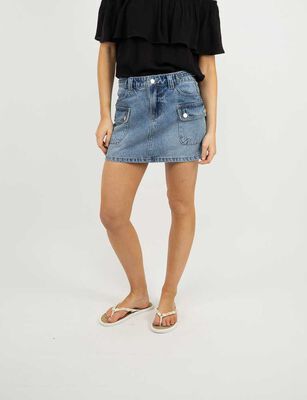 Imagen 1 del producto Falda Mini Denim Mujer Icono Indigo