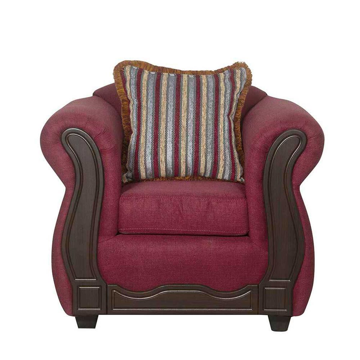 Juego de Living Black Factory Sofia Sof&aacute; 3 Cuerpos + Dos Sillones 1 Cuerpo Burdeo