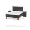 Cama Europea CIC 2 Plazas Ortopedic Advance + Respaldo + 2 Veladores Dublin