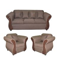 Juego de Living Diseño A&M Home Marco Sofá 3 Cuerpos + 2 Sillones 1 Cuerpo Chocolate