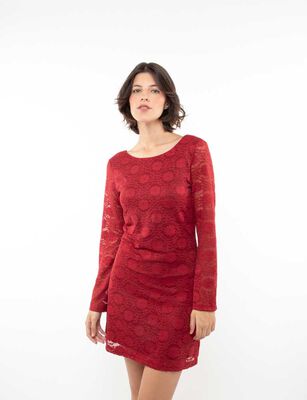 Imagen 1 del producto Vestido Corto Manga Larga Mujer Zibel Burdeo