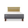 Cama Europea CIC 2 Plazas Smart + Respaldo Dublin Mostaza