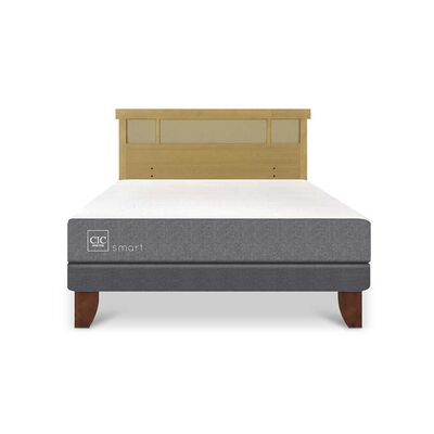 Cama Europea CIC 2 Plazas Smart + Respaldo Dublin Mostaza