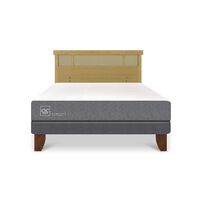 Cama Europea CIC 2 Plazas Smart + Respaldo Dublin Mostaza