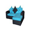 Sofá Seccional Diseño A&M Home Marcia 4 Cuerpos Negro Calipso