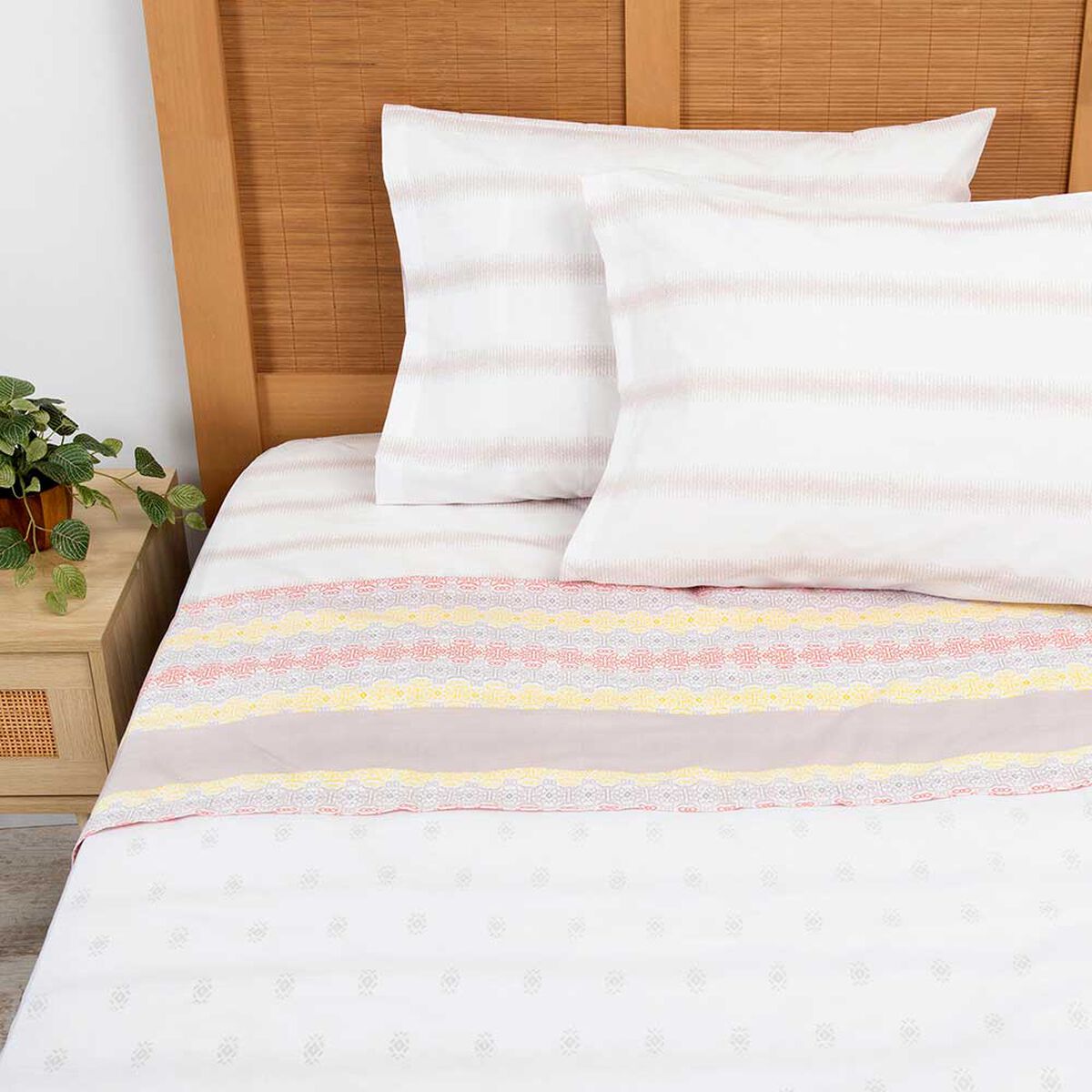 Juego de Sábanas Mashini 180 Hilos 2 Plazas Estampado Multicolor