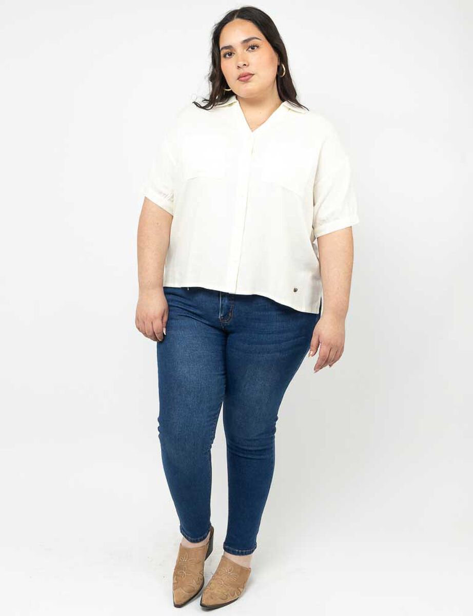 Blusa Botones Manga Corta Mujer Extralindas