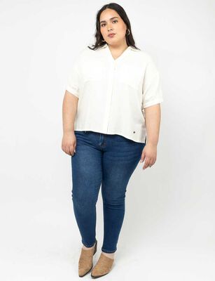 Imagen 2 del producto Blusa Botones Manga Corta Mujer Extralindas Crudo