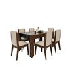 Juego de Comedor Decocasa Lorenzi 6 Sillas Nogal Negro Beige