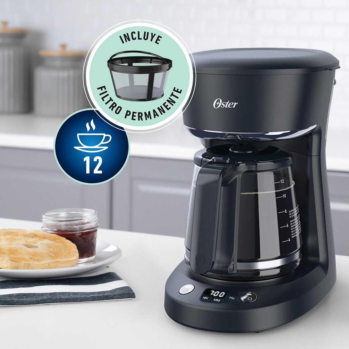Cafetera Oster BVSTDCP12B-052 1,5 lts.