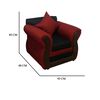 Juego de Living Almore Emilia Sof&aacute; 3 Cuepos + Dos Sillones 1 Cuerpo Rojo Negro