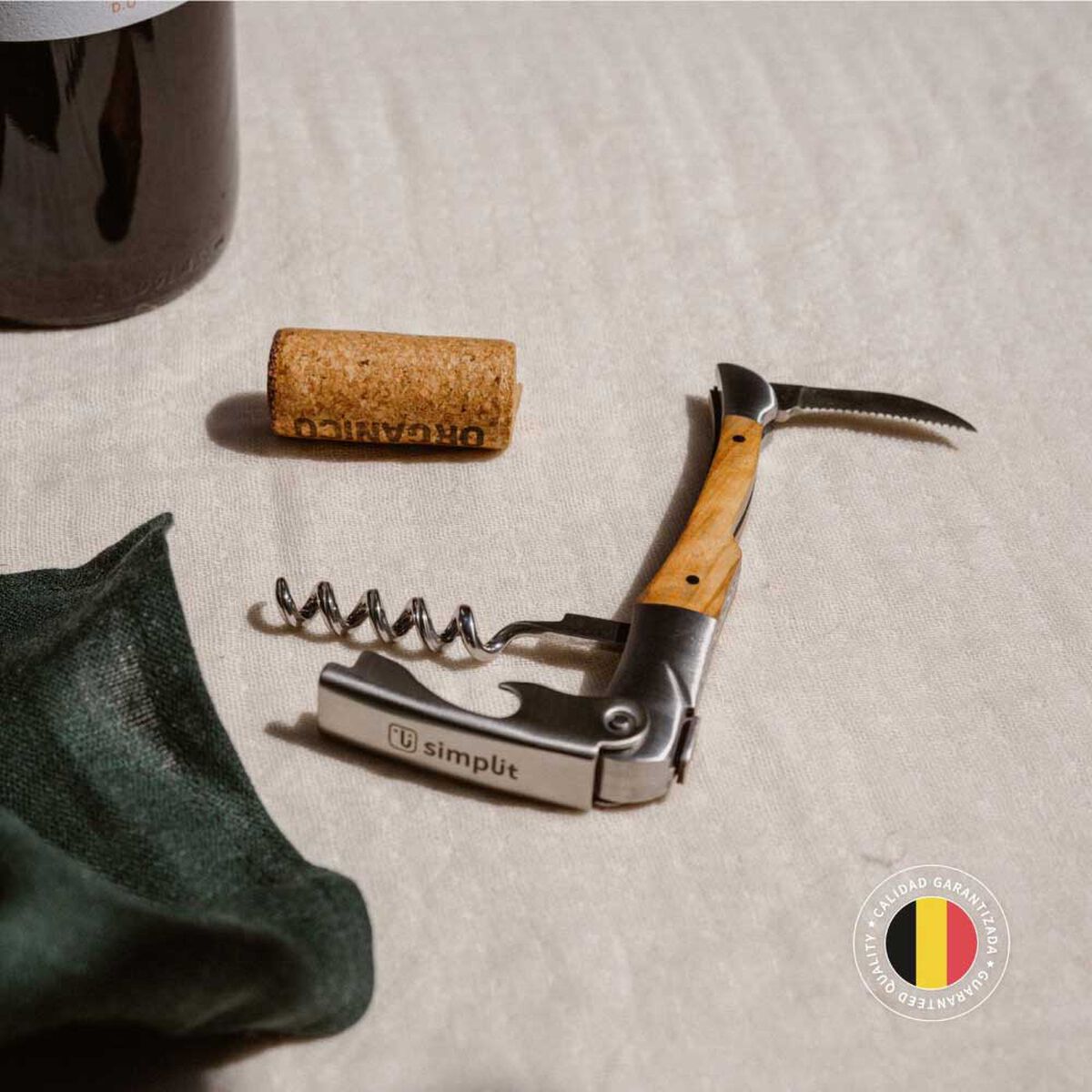 Set 4 Cuchillos para Queso Simplit Provenza Madera Acero Inoxidable Café