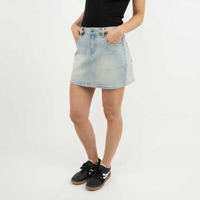 Falda Mini Denim Mujer Icono Azul-Claro, Azul-Medio