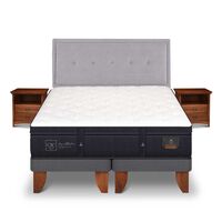 Cama Europea CIC Base Dividida King Súper Premium + Respaldo + Veladores