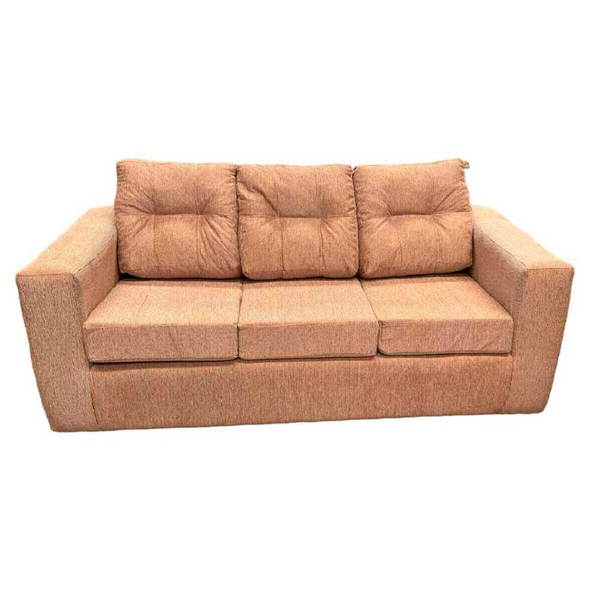 Juego de Living Kea Nize Sof&aacute; 3 Cuerpos + Dos Pouf Tela Beige