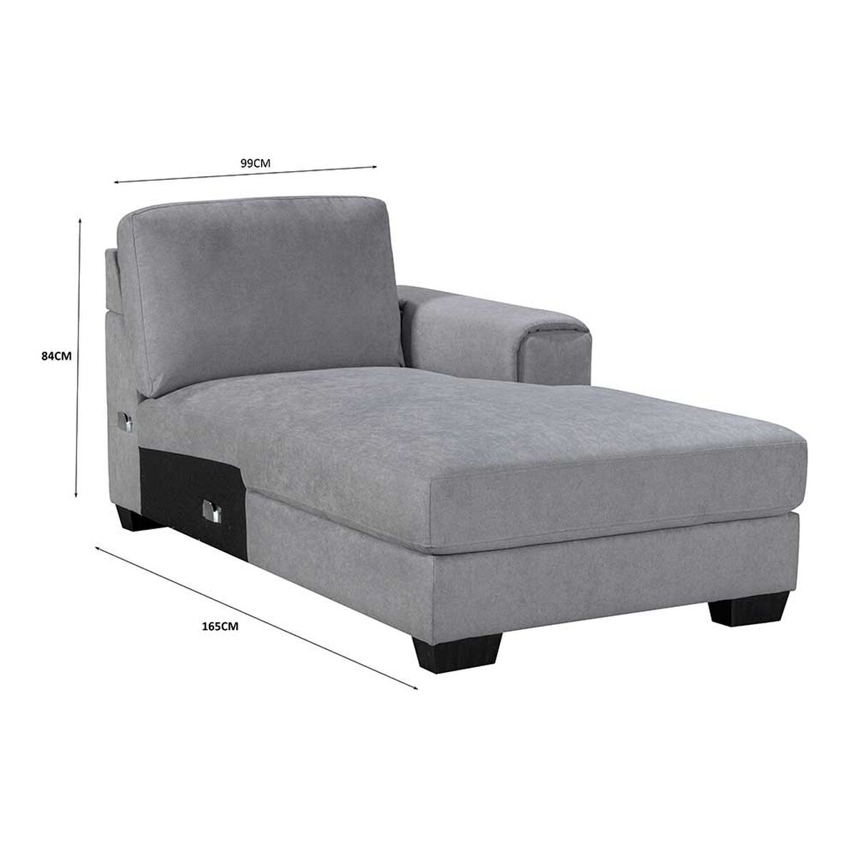 Seccional Derecho Casanova New Bali 3 Cuerpos Gris