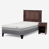 Cama Europea Rosen 1,5 Plazas Pratta + Respaldo + Velador Rachel