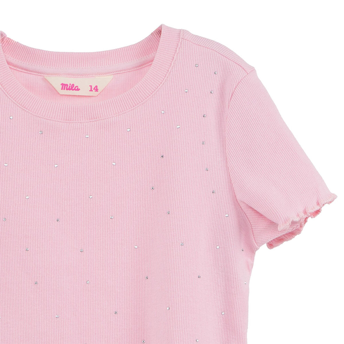 Polera Brillos Manga Corta de Algod&oacute;n Ni&ntilde;a Mila