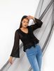 Blusa Transparente Manga Campana Mujer Zibel