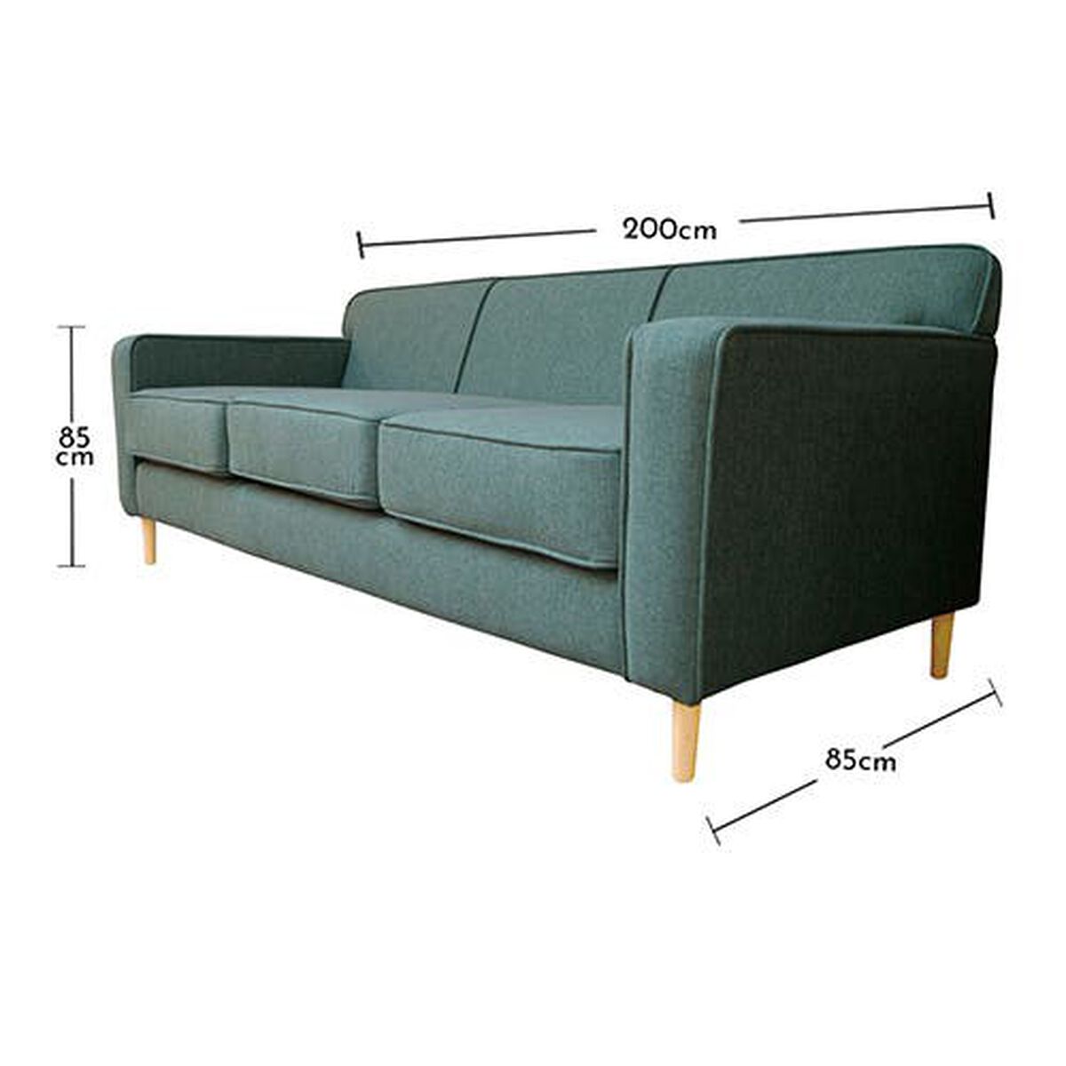 Sofá Sofás Home Lilen 3 Cuerpos Verde