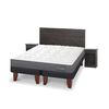 Cama Europea CIC Base Dividida 2 Plazas Anatomic + Respaldo + 2 Veladores Villarrica