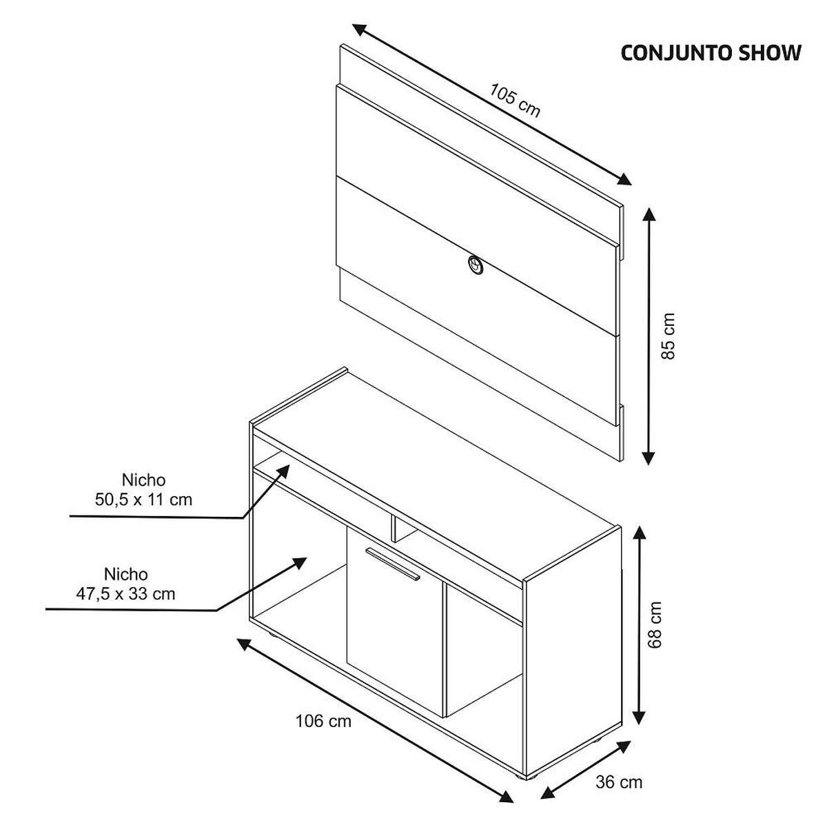 Panel TV Home Mobili Caramelo Hasta 43" Café