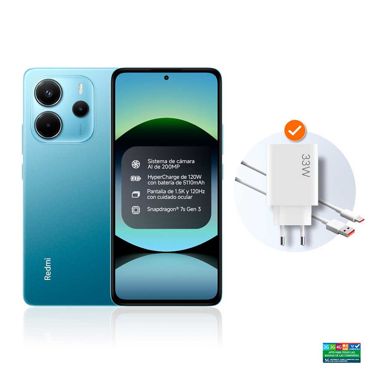 Celular Xiaomi Redmi Note 14 4G 256GB 6,67" Azul Liberado